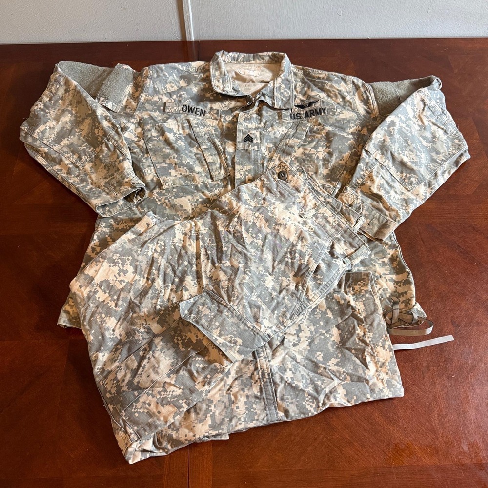 US Army Combat Uniform ACU Digital Camo Set Jacket Pants Medium Regular Ripstop